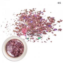 Decor pentru unghii NADP047CC paiete fulgi holografici Rose cu Reflexii